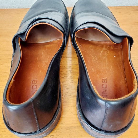 Vince Black Leather Loafer Slip On Driving Shoe Casual Norm COre SZ 9M - Picture 6 of 12
